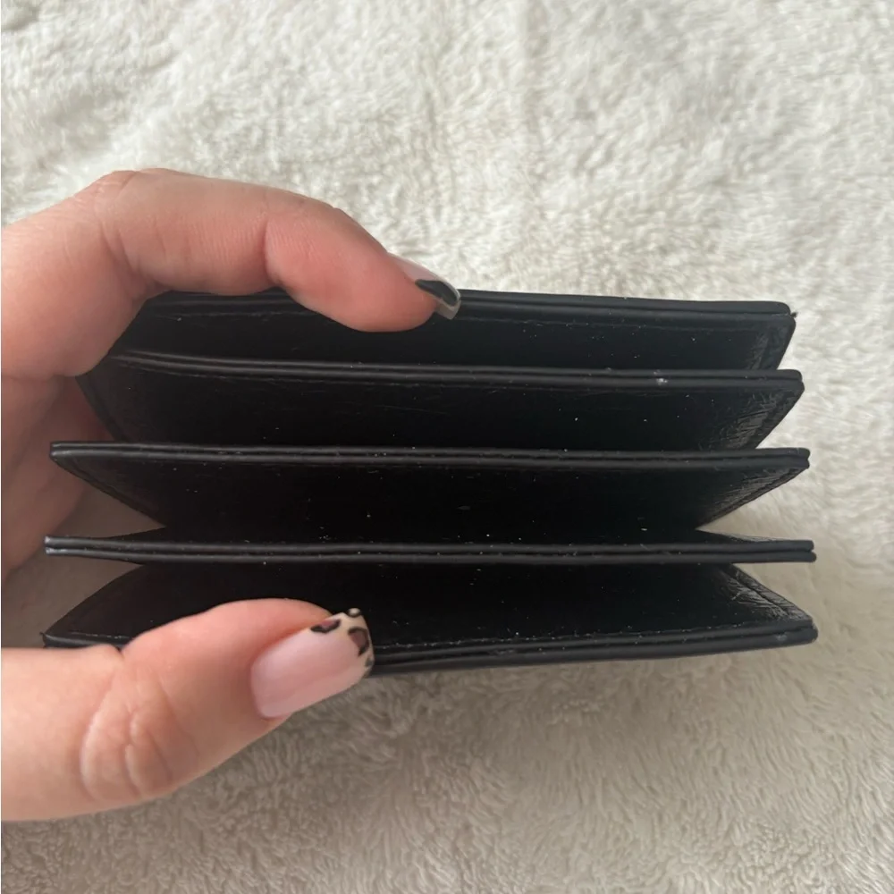 Steve Madden Quilted Black Card Holder
